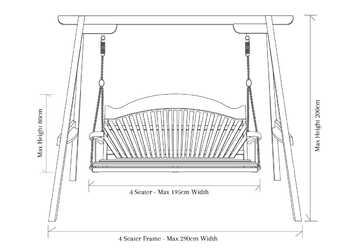 Garden Swing Seat dimensions