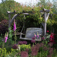 Pergola with Red Clematis