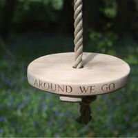 Round Carved Oak Rope Swing Bespoke