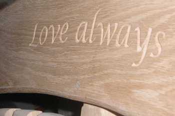 Bench with inscription