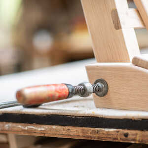 Handcrafted swing seat being made in the workshop