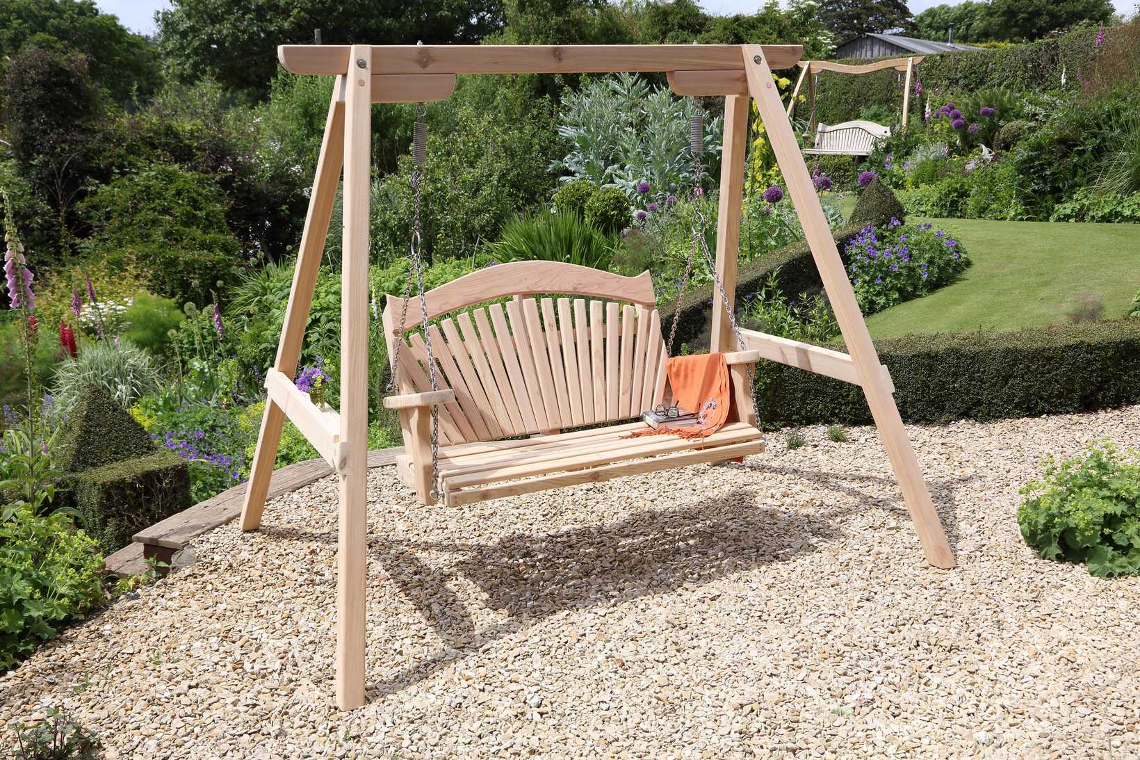 RHS Serenity Garden Swing Seat in Western Red Cedar | Sitting Spiritually