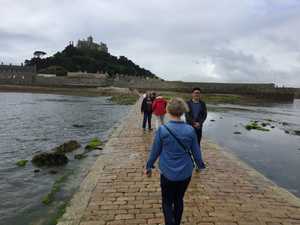 Celia setting off on The Causeway