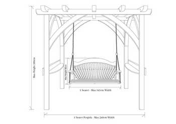 Pergola with Swing Seat Dimensions