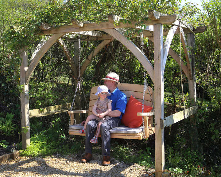 pergola with arbour swing seat