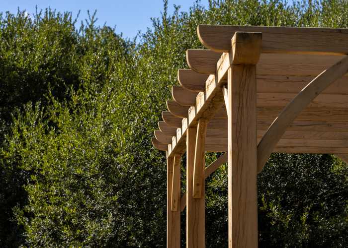 Pergola timbers close up