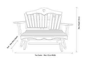 Garden Swing Seat dimensions