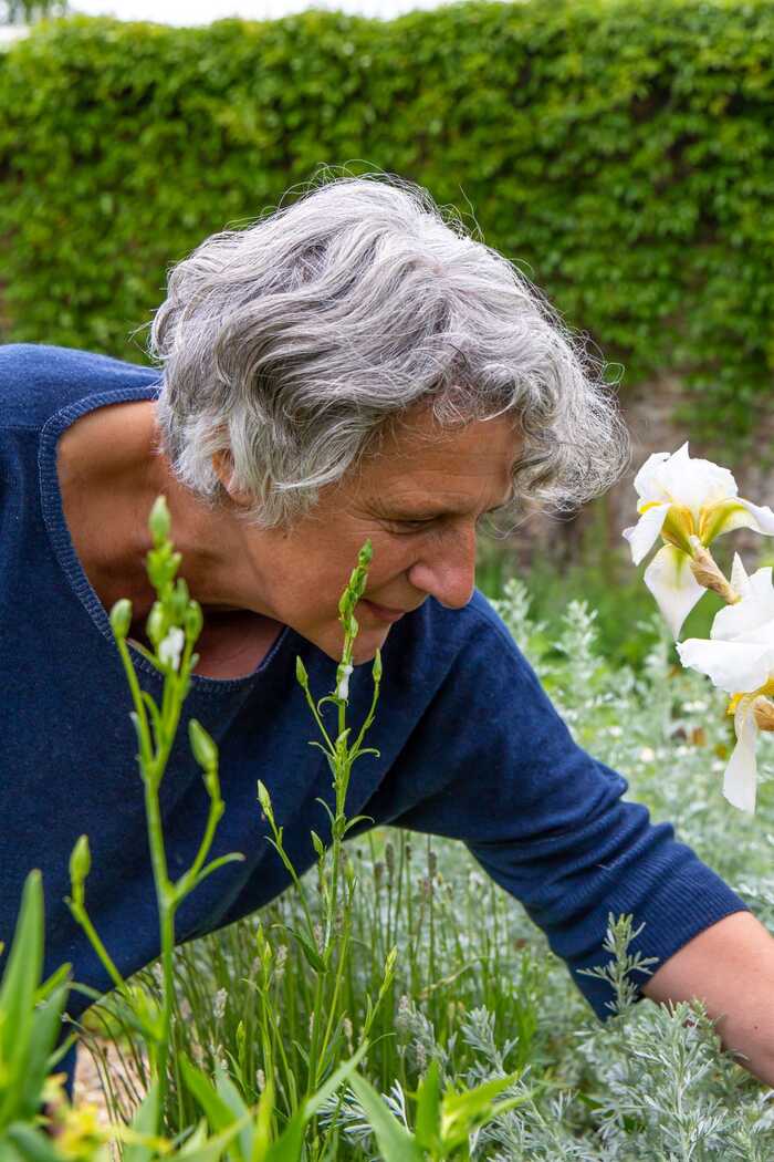 Saskia Marjoram in the garden