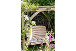 Swing Seat Hanging from Oak Pergola