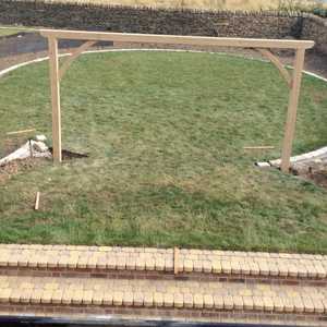 Goal Post Pergola as "Garden Divider"