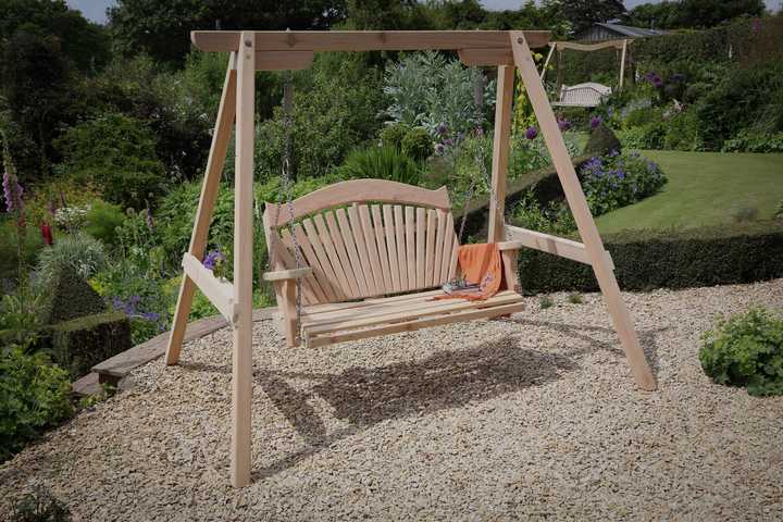 Wood garden swing online seat