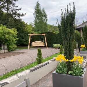 Tranquillity Fan Back Swing Seat with inset Ammonite