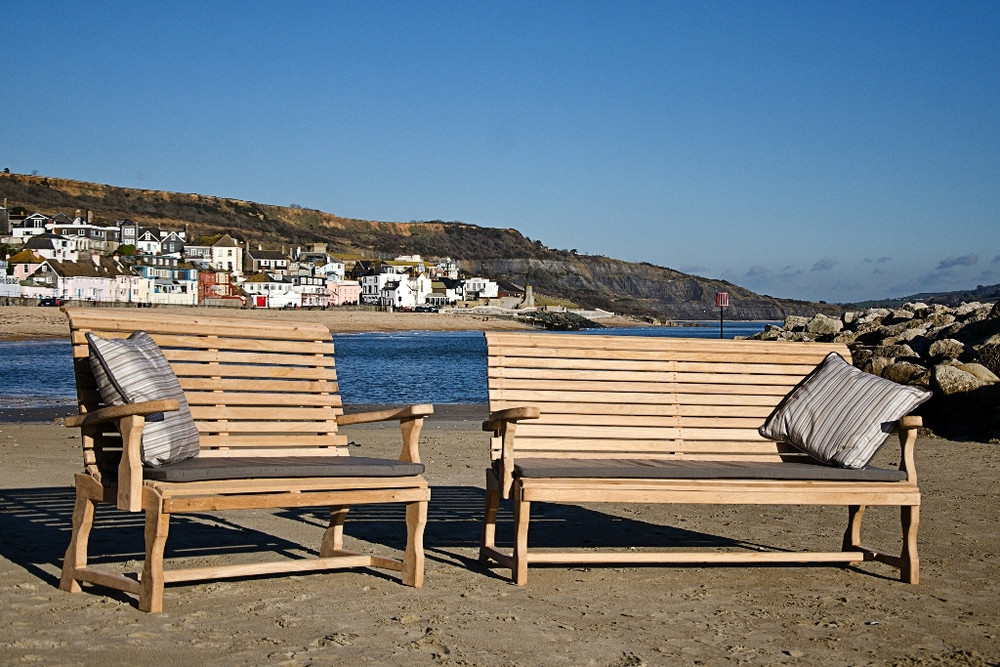 Beach on sale wood bench