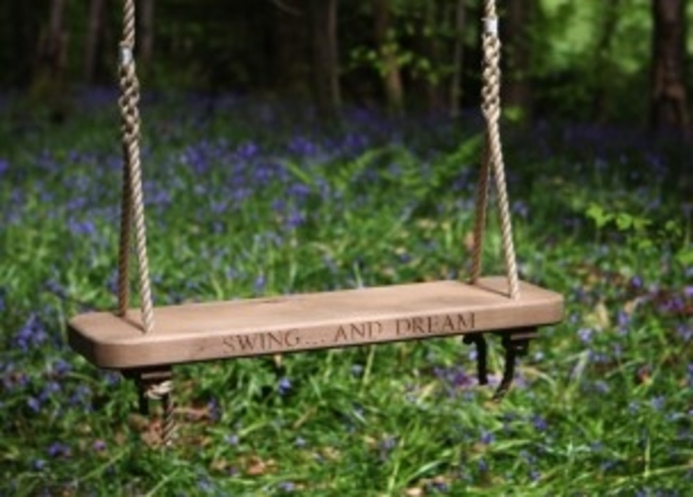 Single Oak Rope Swing for Adults and Children Sitting