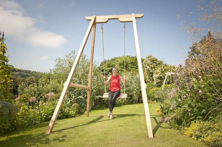 Double Seated Oak Rope Wedding Swings Sitting Spiritually